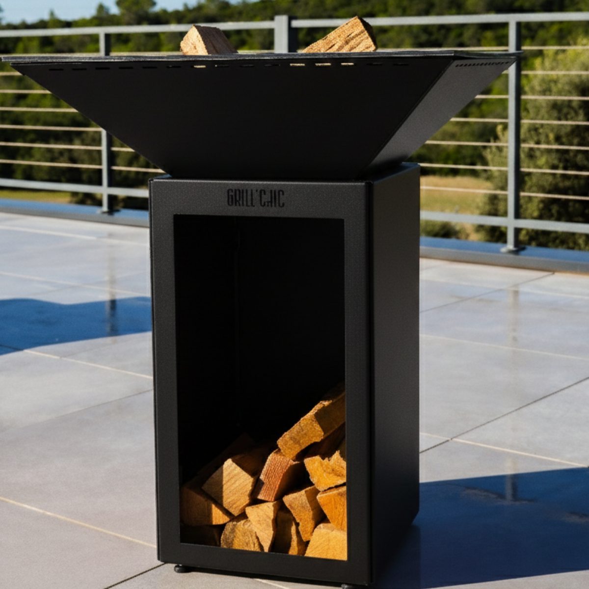 Pack Confort Brasero Cevenol Acier Bois Carré 74 Noir Double Cuve Nos promos