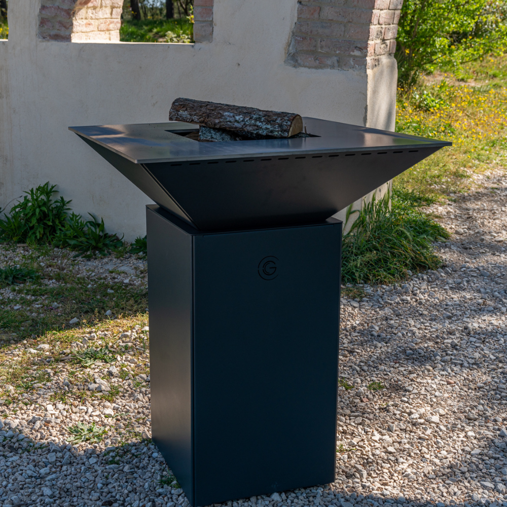 Pack Découverte Brasero Cevenol Acier Normal Carre 74 Noir Double Cuve Acier