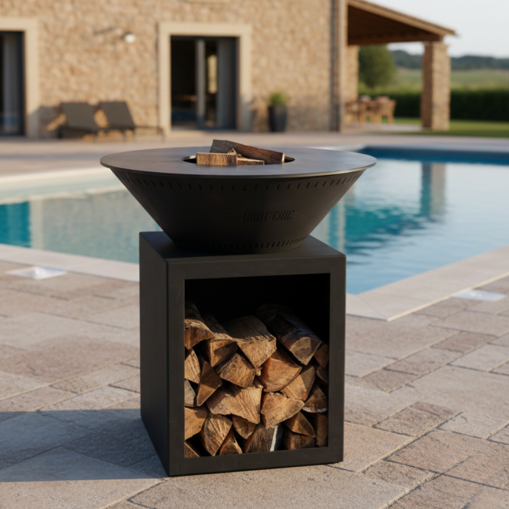 Pack Découverte Brasero Classique Acier Ø83 Noir Double Cuve Acier