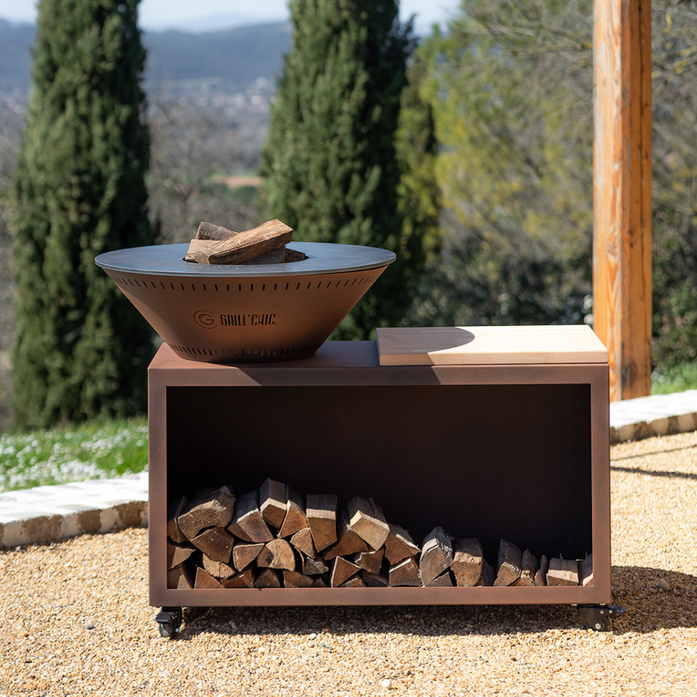 Pack Confort Brasero Traditionnel Acier 83 Imitation Corten Double Cuve Nos promos