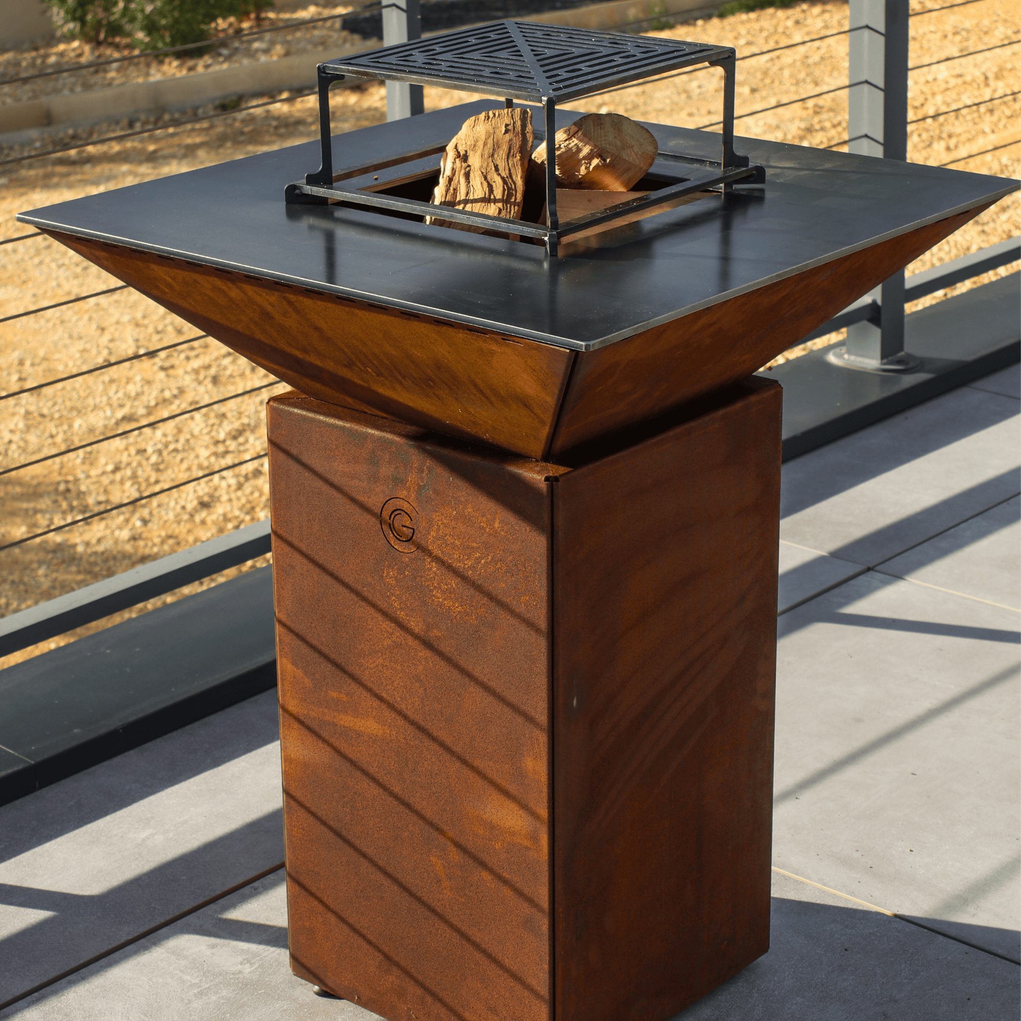 Pack Confort Brasero Cevenol Corten Normal Carre 74 Simple Cuve Corten